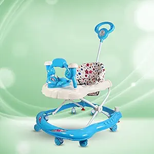 KAYOKSH Activity Baby Walker Cum Rocker for Kids with Adjustable Height Musical and Light for 6 to 18 Months Best Choice for Your Baby for Growing Future for Kids Activity Walker (Blue)