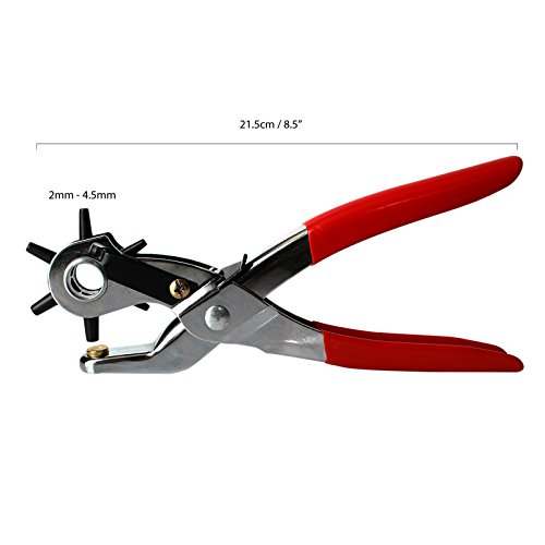 KurtzyTM 6-Loch Lochzange Revolverlochzange für Leder Handarbeit Werkzeug Gürtel Ösen Leinen u.v.m - 3