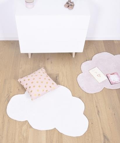 Lilipinso Children's Rug/Children's Room Rug Shape Cloud – Color Cloud Whisper White 64 x 100 cm 100% Cotton Modern Stylish Creative Available – Inspire – Easy to use – 