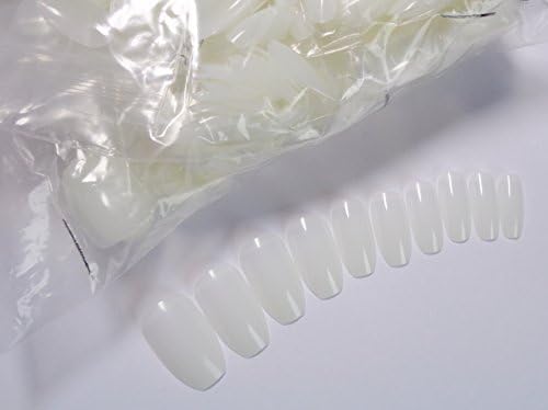 Pack 120 Natural Opaque Coffin Shaped Full Cover False Nails 10 sizes - Pink Candy
