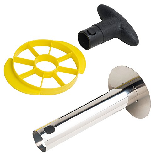 Newdora Edelstahl Ananasschneider, Schäler und Entkerner,Fruit Ananas-Entkerner Schneide Cutter Schäler aus Edelstahl - 3