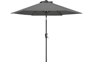 MasterCanopy Patio Umbrella for Outdoor Market Table -8 Ribs(2.7M,Dark Grey)