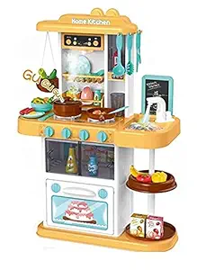 TACOFY Kids Kitchen playset, with Realistic Lights & Sounds, Play Sink with Running Water,Dessert Shelf Toy & Kitchen Accessories Set for 3-8 Year Old Girls (Kitchen Set Toy for Kids)