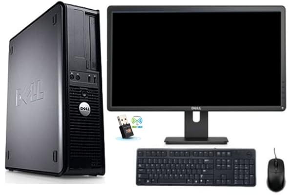 Bundle Complet Dell Station/PC de Bureau avec SSD 128 Go/Intel Dual Core/Windows 11 / Moniteur ecran 22'' VGA Full HD/WI-FI/KIT Clavier ET Souris/DVD ROM (Certifié Reconditionné)
