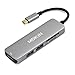 Produktbild USB C zu HDMI HUB Adapter für MacBook 2016/2017, Surface Book 2, HP Spectre X2, usw. 5 in 1 USB 3.1 USB-C zu HDMI Ausgang, SD + MicroSD Kartenleser und 2-Port USB 3.0 Space Grey