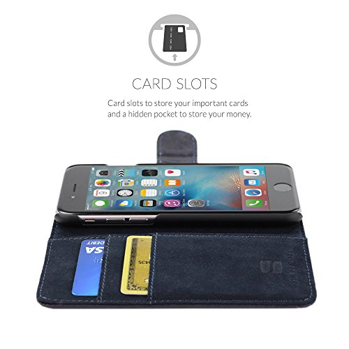 iPhone 6 and 6S Case, Snugg Riverside Blue Leather Flip Case [Card Slots] Executive Apple iPhone 6 and 6S Wallet Case Cover and Stand [Lifetime Guarantee] - Legacy Series