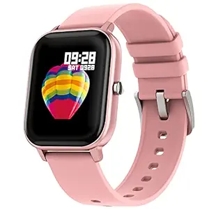 Fire-Boltt SPO2 Full Touch 1.4 inch Smart Watch 8 Days Battery Life Compatible with Android and iOS IPX7 with Heart Rate, BP, Fitness and Sports Tracking (Pink), Medium