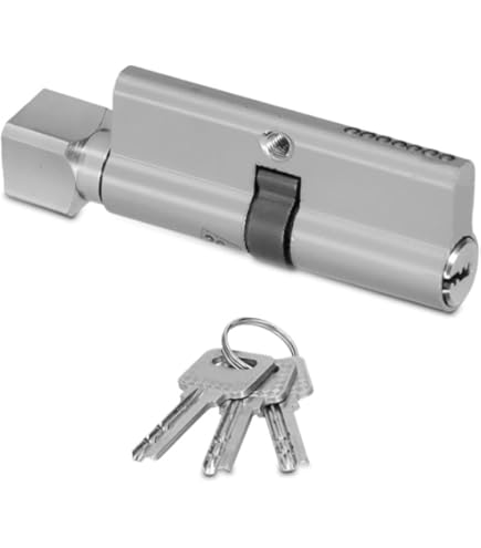 1 Set Thumb Turn Euro Cylinder Door Lock Matt Black Finish With 3 Keys 70mm