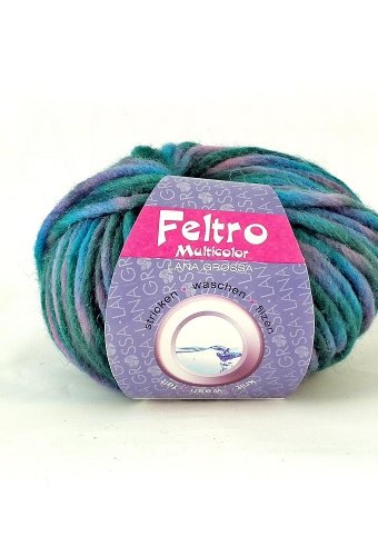Lana Grossa Feltro Multicolor 413 deep green print 50g Filzwolle