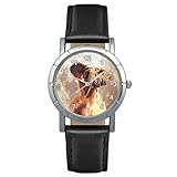 Timest - Elefant Motiv Damenuhr mit Lederarmband in schwarz Rund Analog Quarz SA1798