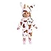 Produktbild TianranRT Niedlich Tier Kleidung Overall Mütze Für 18 Zoll Amerikaner Mädchen Puppe 43cm Geboren Baby (Kaffee)