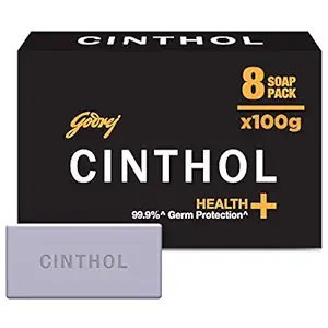 Cinthol Confidence+ Germ Protection Bath Soap, 100g (Pack of 8)