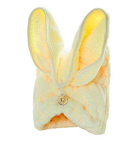 Bath Towel Hair Dry Hat Cap Hair Drying Towel Lady Bath Tool Rabbit Yellow