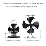 JKsmart Mini Stove Fan for Small Space on Log/Wood Burner/Stove/Fireplace,Eco Friendly Silent Small Fan（Black）