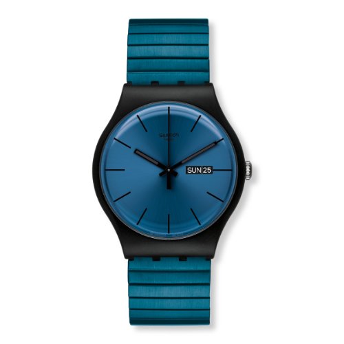 Swatch Unisex-Armbanduhr Blue Resolution Small Analog Quarz Edelstahl beschichtet SUOB707B Swatch Unisex-Armbanduhr Blue Resolution Small Analog Quarz Edelstahl beschichtet SUOB707B
