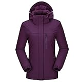 jacke wasserdicht 8000 mm ✔ WINDDICHT, KOMFORTABEL UND WÄRME - Warmes Fleece-Innenfutter und gefüllte 180 g leichte warme Baumwolle, können die Körperwärme effektiv absperren und ein perfektes Camel-Tex Windschutzsystem bilden; Das Design von Windschutz Stehkragen und abnehmbarer Kapuze kann Ihren Hals schützen und verhindern, dass der kalte Wind in Ihren Körper eindringt.