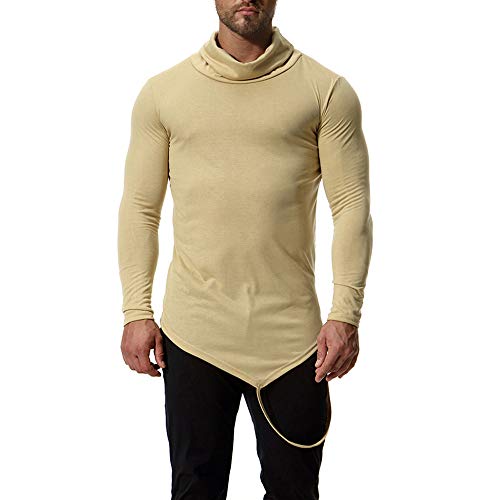 Preisvergleich Produktbild Beginfu Herren Einfarbig Herbst Winter Rollkragen Strickwaren Unregelmäßig Slim Pullover Shirt Bluse Top Winter Langarm Rollkragen Solide Verdickung Grundlegender Abschnitt Shirt Top Bluse