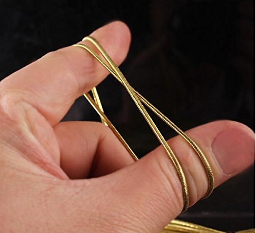 EDGEAM Elastischen Cored Seil Ø 1mm für Hang Etikett, DIY Basteln Nähen (1MM, Gold) - 3