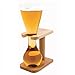 Produktbild CKB Ltd® Quarter Yard Tall Ale Glass With Smart Birch Wood Stand Holder Kwak Biergläser Bierglas Mit Holzständer - Sie können dieses Hoch Sleek Glas bis zum Rand zu füllen - Vermeiden Sie schnell fließenden Bier Wie Sie kurz vor dem Ende produziertem In Stilvolle Borosilikat Glas- Kapazität 400ml
