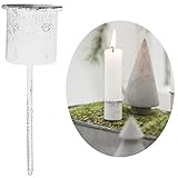 Design Vintage Stabkerzen-Halterung ✓ Erdspieß ✓ Shabby Weiß ✓ Metall Stabkerzen-Leuchter ✓ Länge Spieß: ca. 5,5cm ✓ Länge Kerzenhalter: ca. 2,5cm ✓ passend für eine Stabkerze Ø 2cm ✓ca. 8 x Ø: 2,8cm ✓ Vintage / Shabby Chic ✓ Qualität von LS-LebenStil ✓