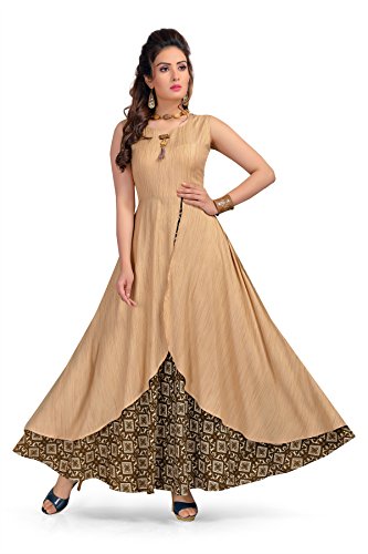 BEST Designer party wear rayon kurtis for womens - LATEST bollywood gown style new design kurti for ladies - HEAVY work long anarkali fancy dress for 20 years girls