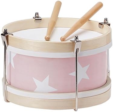Kids Concept wooden toy child Instrument Drum Musical Instrument with Stars Print, 22 x 15 cm, many colours