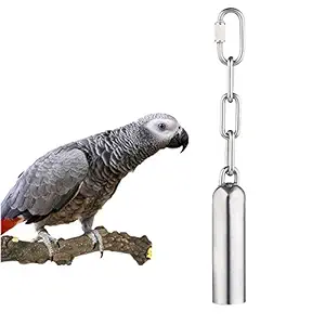 yoyoung Stainless Steel Bell Toy for Birds, Heavy Duty Bird Cage Toys for Parrots, African Greys, Mini Macaws, Small Cockatoos, Cockatiels & More (Small Or Large)