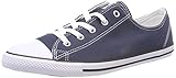 Typische Gummizehenkappe Converse Damen Chuck Taylor All Star Dainty OX Sneaker, Blau/Weiß, 42 EU