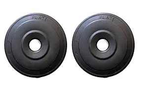 Spanco (1 Kg. X 2) 2 Kg. P.V.C Weight Plates, Filled with Concrete, Vinyl Standard Weights Plates, Set for Weight Lifting, Dumbbell Bars, Strength Training Home Gym Fitness Workout