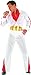 Price comparison product image Bristol Novelty Men's Fancy Party Dress Rock Star Elvis Presley Style Costume Outfit Chest Size 46"-50" White