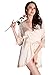 Produktbild Satin Morgenmantel damen Kimono Nachtwsche Unifarben Romantik Champagner