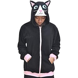 Sudaderas Con Capucha Gato Negro, Dibujos Animados Cosplay Felpa para Unisex entre 1,55 y 1,70 cm