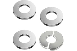 TOPHOMER Paquete de 4 cubiertas de tubería de acero inoxidable, bridas divididas en la pared, collares de tubería, sin taladrar, cuello redondo de escudo, cubierta de roseta para grifo de ducha y estufa, 40 mm