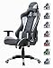 Produktbild Delman Racing Bürostuhl Gaming Chair Schreibtischstuhl Drehstuhl Sportsitz Ergonomischer PU Leder Höhenverstellbar mit Armlehnen 02-1004 (Schwarz-Weiß)
