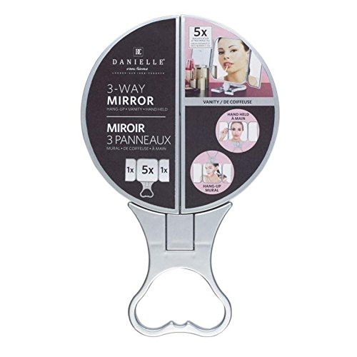 Danielle Round Folding Travel Mirror - Silver x5 mag/true image