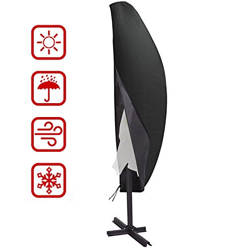 Housse parasol déporté, Housse parasol deport, Housse parasol, Imperméable à l'eau 210D taffetas polyester résistant respirant couverture de protection pour parasol de jardin
