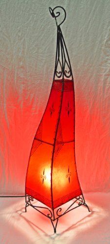 Plain Moroccan Henna Floor Lamp - Square - Red - 100CM -