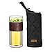 Produktbild SMFW Tee-Becher mit Blatt-Tee Trennung Infuser 200ml,Hohes Borosilikat Doppelwandig Hitzebeständigkeit Glas Reise Tee-Haferl,Auslaufsicher Wasserflasche mit Filter