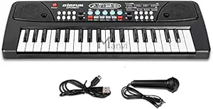 MANVI Kids Piano Keyboard, Piano for Kids with Microphone Portable Electronic Keyboards for Beginners 37 Keys Kid Musical Toys Pianos for Girls Boys Ages 3-8 (37 Key Bigfun Piano for Kids)