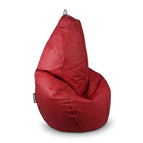 Preisvergleich Produktbild HAPPERS Sitzsack Kunstleder Jeans rot XL