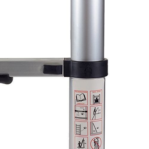 MAXCRAFT Teleskopleiter Aluleiter Stehleiter Fingerklemmschutz Anlegeleiter Mehrzweckleiter 3,20 m - 4