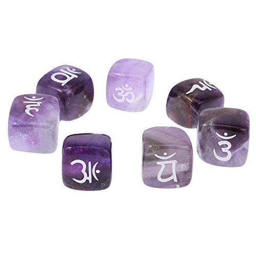 Segolike Lot/7 Pieces Engraved Amethyst Healing Reiki Chakra Meditation Stones Cubes RS.660 (63.00% Off) - Amazon