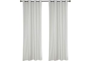 ele ELEOPTION Rideaux Imperméable d'extérieur, Rideau Résistant à la Décoloration Rideau Occultants avec Oeillet pour Porche Avant, Pergola, Cabanon, Gazebo (137 x 244cm, Blanc)