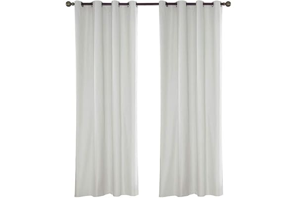 ele ELEOPTION Rideaux Imperméable d'extérieur, Rideau Résistant à la Décoloration Rideau Occultants avec Oeillet pour Porche Avant, Pergola, Cabanon, Gazebo (137 x 244cm, Blanc)
