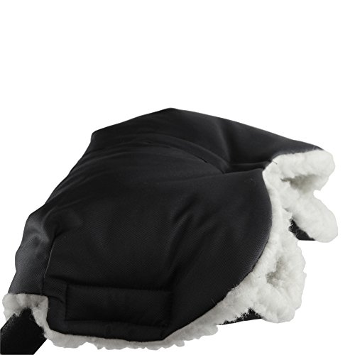 BABY PRAM PUSHCHAIR STROLLER wool HAND MUFF FINGERLESS GLOVES WINTER WARMER (black)