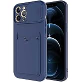 Aksesuarcim Apple iPhone 12 Pro Max ile Uyumlu Silikon Kılıf Mat Renkli Kart B&ouml;lmeli C&uuml;zdanlı Kamera Lens Korumalı Kapak Kart