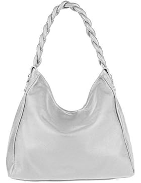 Made in Italy echt Leder Shopper Beuteltasche Henkeltasche Umhängetasche Tasche Schultertasche