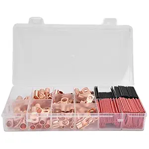 Heat Shrink Tubing Kit, Easy Connect High Temperature Resistance Electrical Components Copper Wire Lugs for DIY Wiring for Vehicle Repair