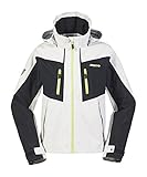 Segeljacke mit abnehmbarer und verstaubarer Kapuze; winddicht, wasserdicht, atmungsaktiv durch 3-Lagen Material