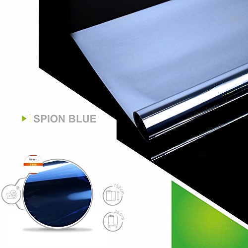Fenster Folien Set selbstklebende Spiegelfolie Blue 91cm Breite Folie Fensterfolie